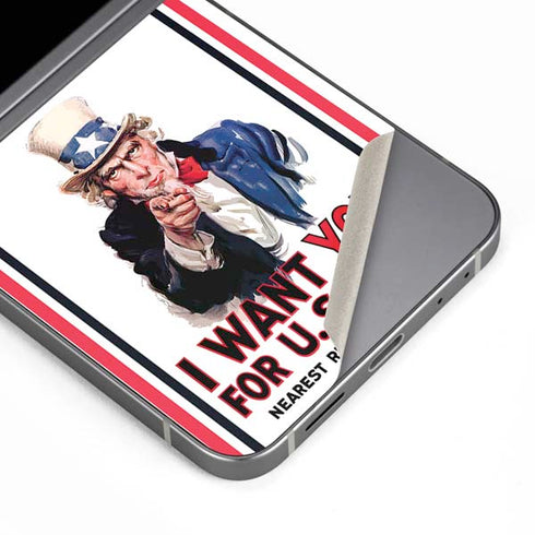 Uncle Sam Vintage War Poster Galaxy Z Flip6 Skin